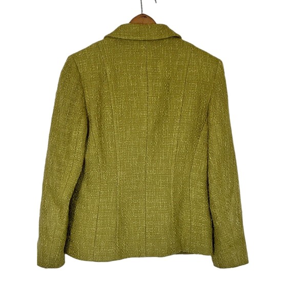 Talbots Vintage apple Green Textured Blazer Jacket Size 4 Petite Italian fabric - Picture 2 of 11